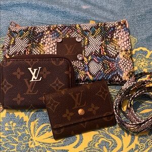 Louis Vuitton Multicolor Snake Print and Monogram Clutch Set